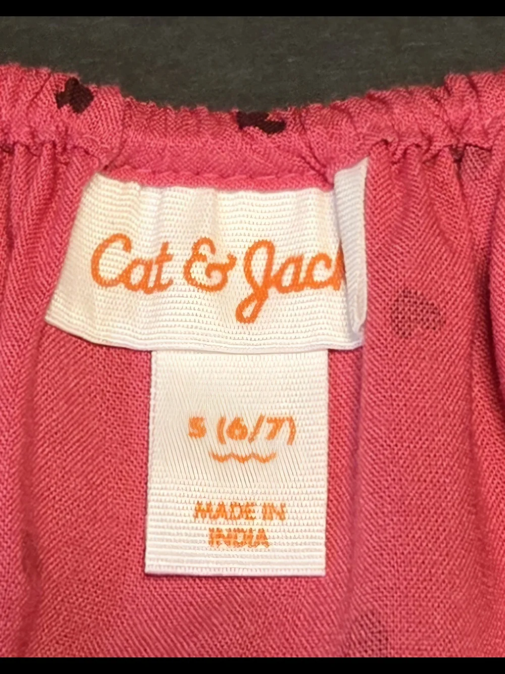 Cat & Jack Pink Midi Dress with Black Heart Print